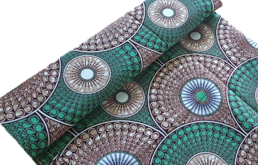 GREEN CIRCLE Afrikanischer Wax Print Stoff